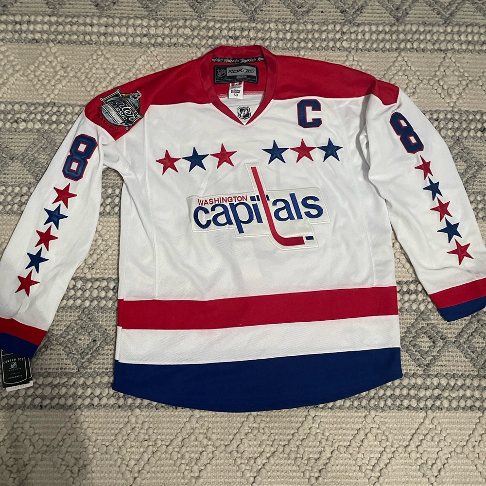 CCM Red and White Authentic Hockey Jersey
